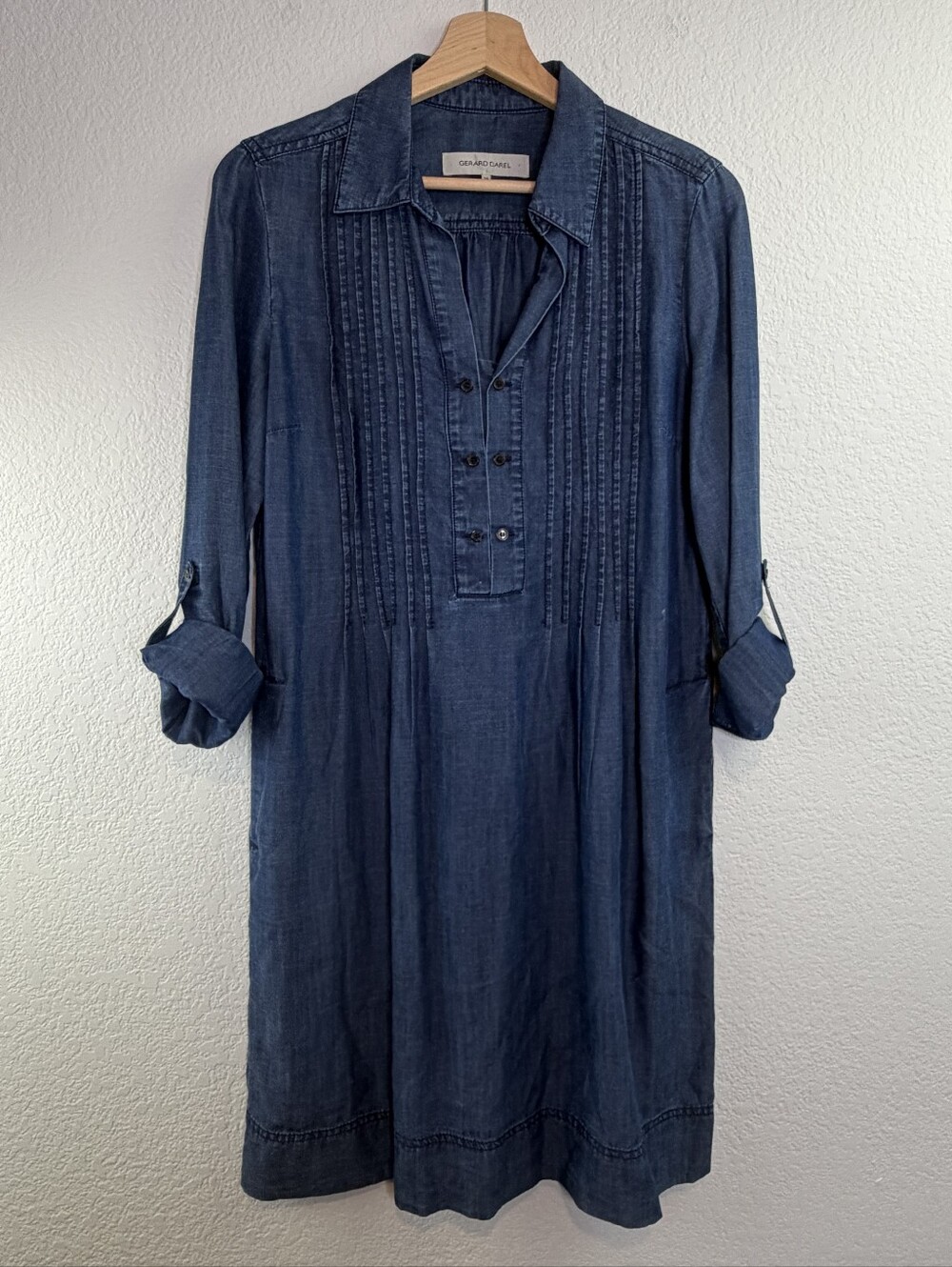 Gerard Darel Denim Long Sleeve Dress
